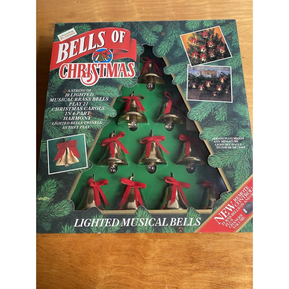 Vintage Mr. Christmas LIght Up 10 Brass of Christmas Bells Plays 21 Songs NIB